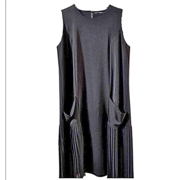 ELM by Matthildur A-Line Sleeveless Midi Black Dress L NWOT - Picture 2 of 16